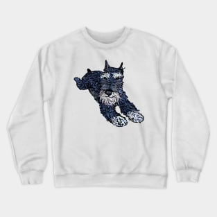 Funny miniature schnauzer, cute puppy face Crewneck Sweatshirt